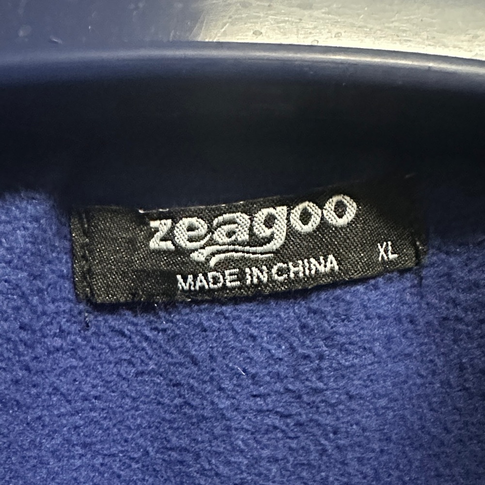 Zeagoo Blue Trench Coat with Black Fur Collar - Picture 2 of 2